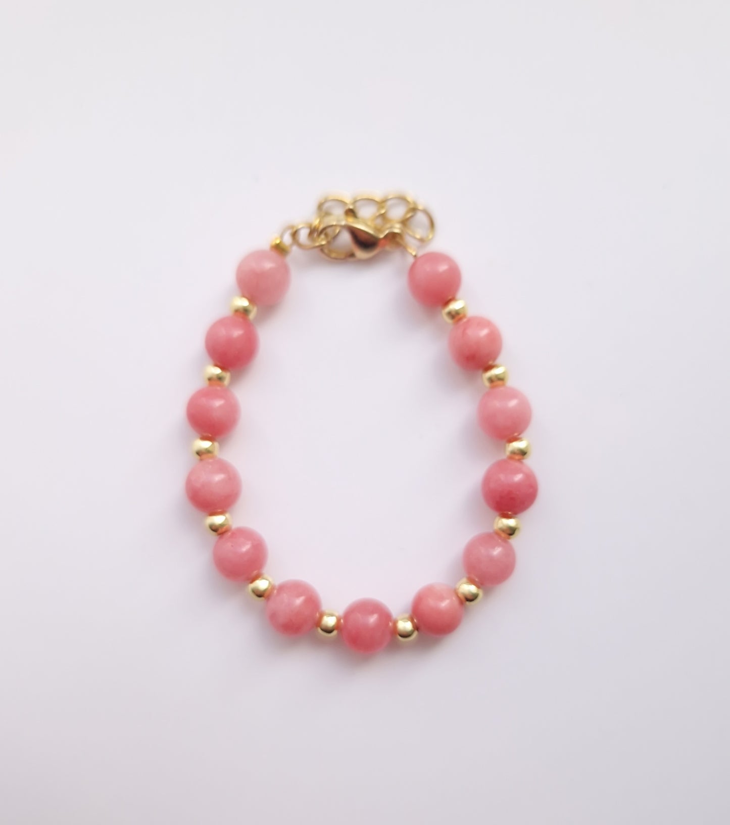 Strawberry colour bracelet - Natural stone