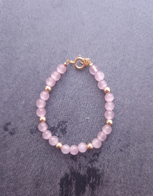 Gold filled & pink beads