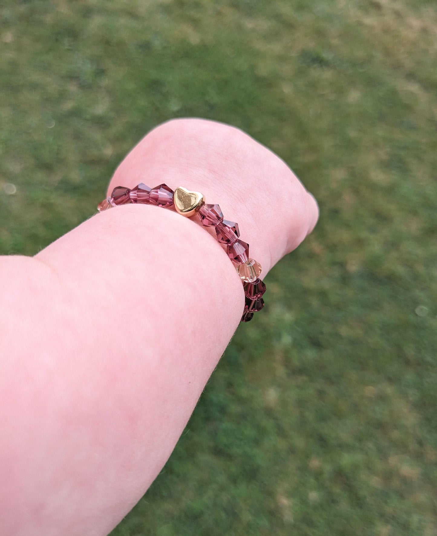 Children's bracelet purple crystals & gold plated