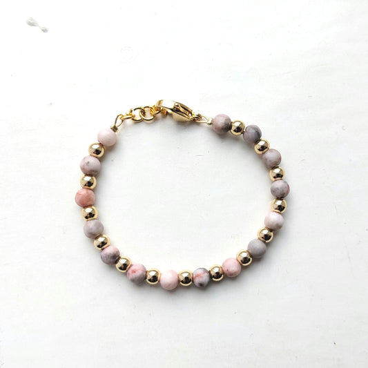 Kids bracelet - child bracelet - stone and gold plated