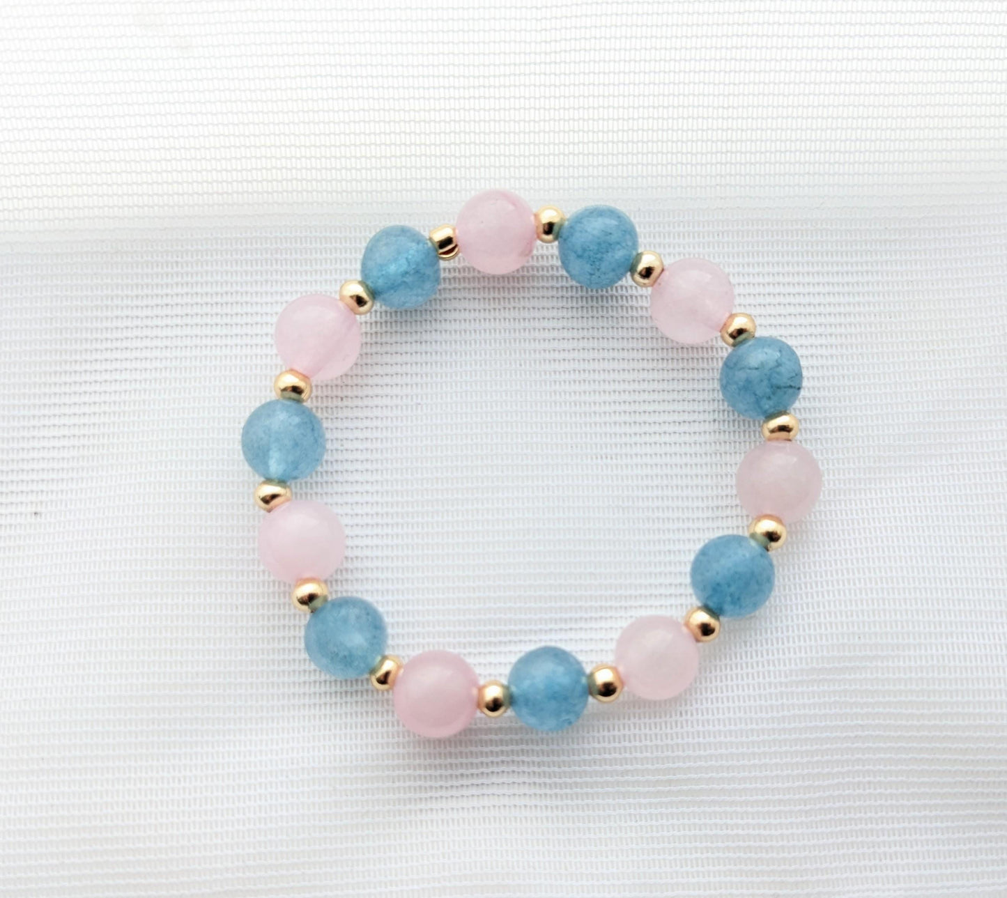 Baby & child Blue and Pink - Gold plated bracelet