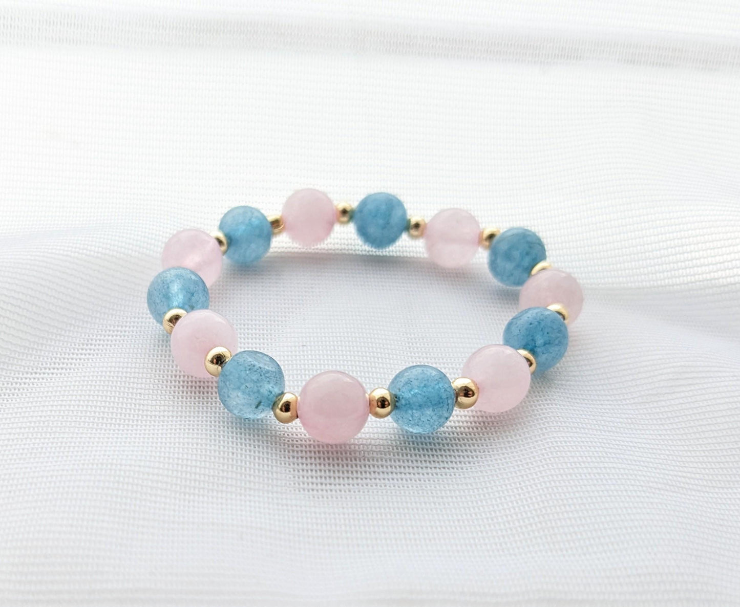 Baby & child Blue and Pink - Gold plated bracelet