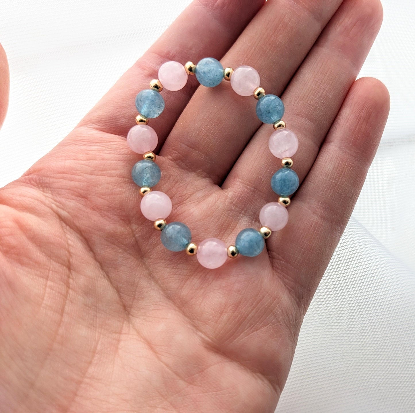 Baby & child Blue and Pink - Gold plated bracelet