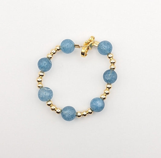 Child bracelet - blue and gold plated