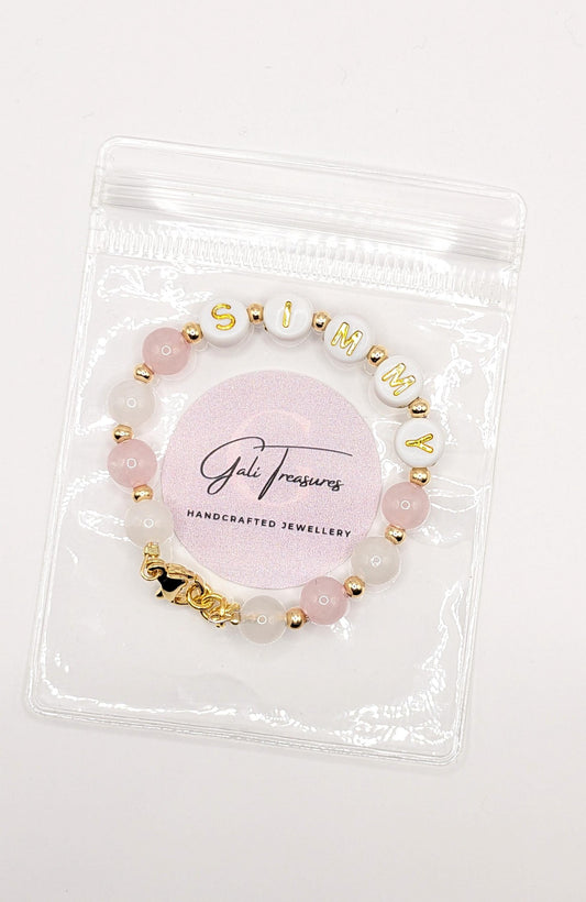 Pink name bracelet