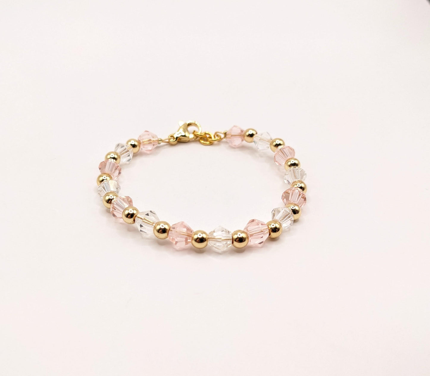 Baby Bracelet - crystals and gold plated